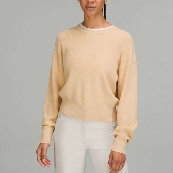Lululemon Waist Length Crewneck Sweater Prosecco / Lemon Sorbet - Picture 1 of 9